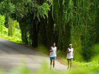 Muchachos corriendo en las mañanas en el bosque de La Habana