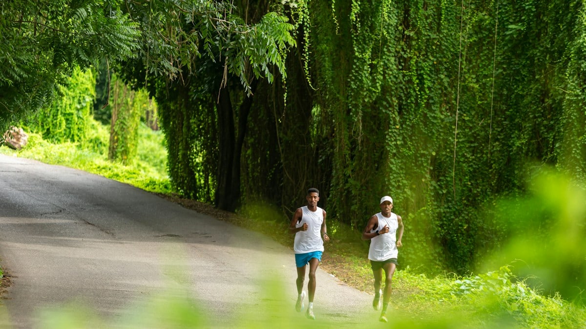 Muchachos corriendo en las mañanas en el bosque de La Habana
